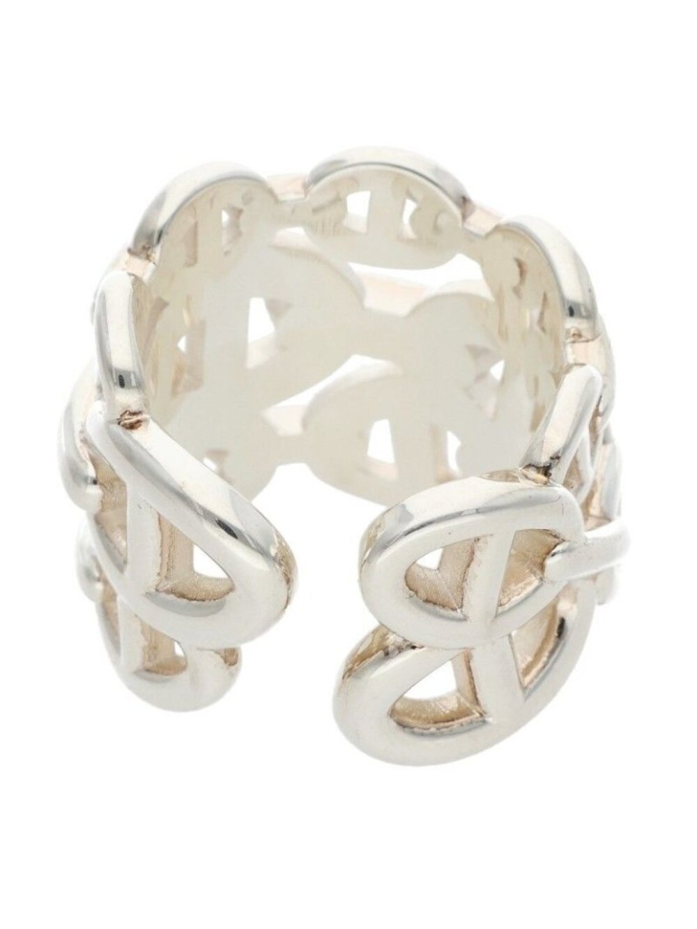 Hermes Chaine D'ancre Enchainee GM Silver Ring